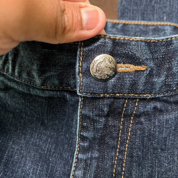 Vintage Ralph Lauren Jeans Dark Wash Denim Logo Button Size 10 - Picture 5 of 6